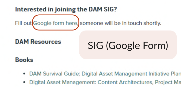 Screenshot of results of site review showing a Google form link