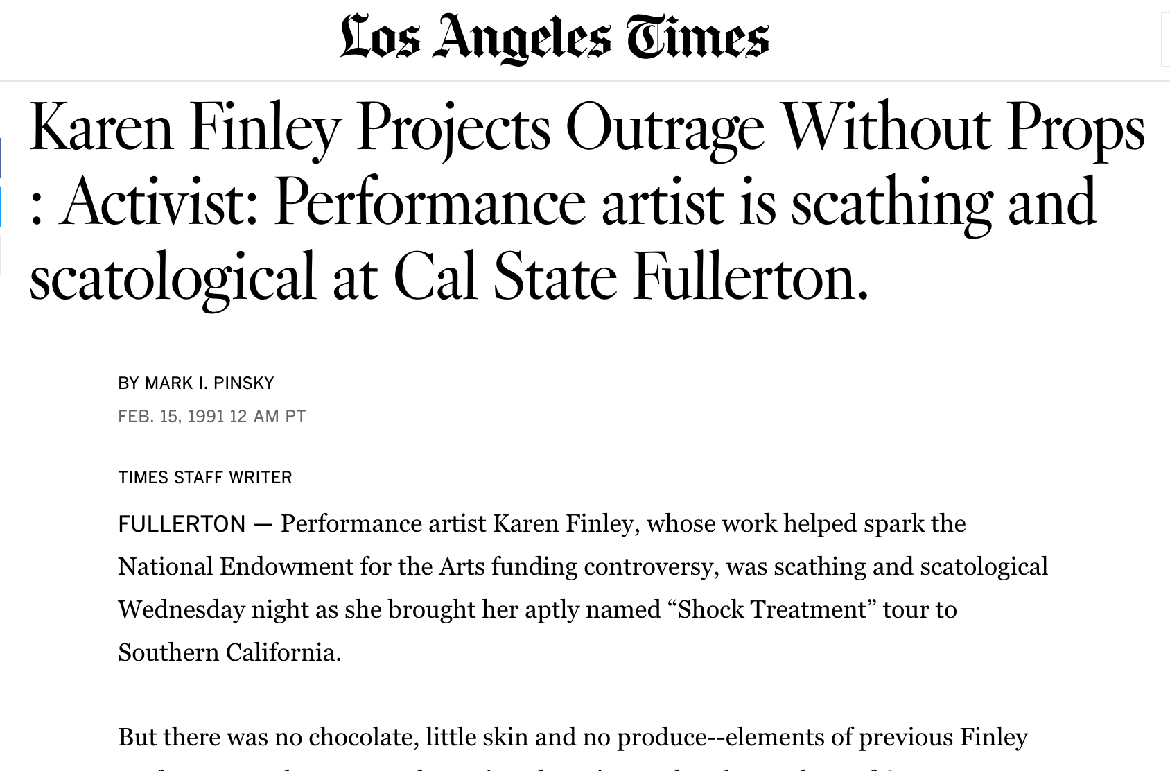 Image of a page from the Los Angeles Times.