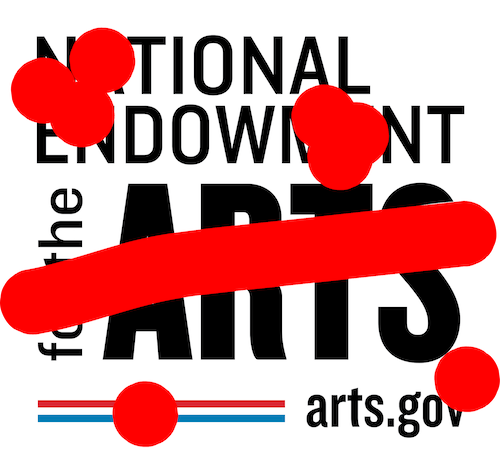 NEA Logo with red slash through it.